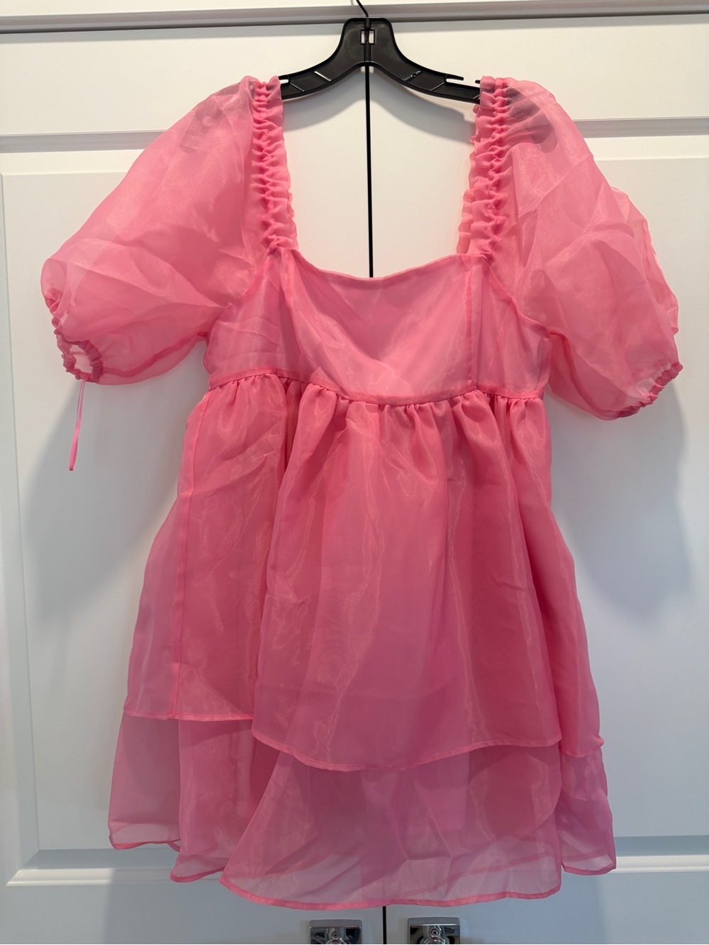 Brand new - Chelsea & Violet Hot Pink Sheer Puff Sleeve Dress
